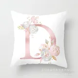 4PCS Home Cotton Decorative Letter A-Z Throw Pillow Case Cushion Covers For Sofa Couch Bed Chair