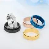 Spinner Fidget Stainless Steel Ring for Fidget Ring Anxiety Stress Relief