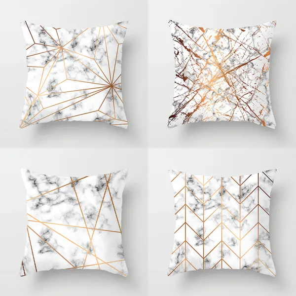 4PCS Home Cotton Decorative Geometry Letter Throw Pillow Case Cushion Covers