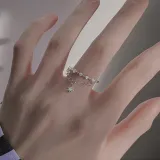 Meteor Hexagram Silver Chain Diamond Ring Jewelry Gifts
