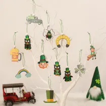 St. Patrick 's Day Shamrock Ornament Hanging Owl Clover Decorations Bauble for Tree Table