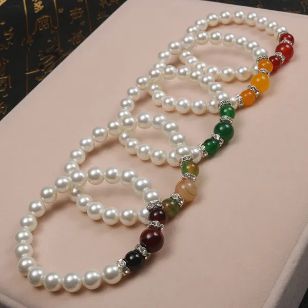 Jewelry for Women Girls Freshwater Pearl Agate Bracelet and Necklace Set With Box