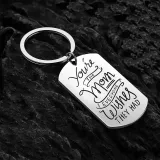 2PCS Mothers Day Gift Best Mom Stainless Steel Letter Keyring Necklace Pendant for Mom