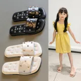 Kid Girl Open-Toed Rivet Soft Bottom Beach Summer Slippers