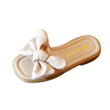 Kid Girl Open-Toed Lace Bowknot Flat Beach Summer Slippers