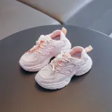 Toddler Kids Mesh Breathable Pure Color Lace-up Leisure Running Shoes