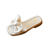 Kid Girl Open-Toed Lace Bowknot Flat Beach Summer Slippers