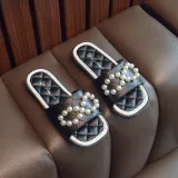 Kid Girl Open-Toed Pearl Soft Bottom Beach Summer Slippers