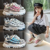 Toddler Kids Mesh Breathable Lace-up Leisure Sneakers Shoes