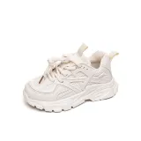 Toddler Kids Mesh Breathable Pure Color Lace-up Leisure Sneakers Shoes