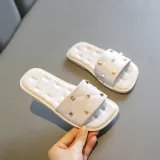 Kid Girl Open-Toed Rivet Soft Bottom Beach Summer Slippers
