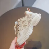 Toddler Kids Mesh Breathable Pure Color Lace-up Leisure Running Shoes