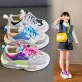 Toddler Kids Mesh Breathable Color Matching Lace-up Leisure Sneakers Shoes