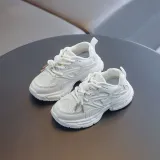 Toddler Kids Mesh Breathable Pure Color Lace-up Leisure Running Shoes