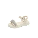 Kid Girl Open-Toed Rhinestone Soft Bottom Velcro Sandals Shoes
