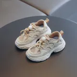 Toddler Kids Mesh Breathable Pure Color Lace-up Leisure Running Shoes