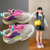 Toddler Kids Mesh Breathable Color Matching Lace-up Leisure Sneakers Shoes
