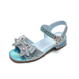 Kid Girl Open-Toed Crystal Bowknot Soft Bottom Princess Sandals Shoes
