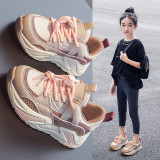 Toddler Kids Mesh Breathable Lace-up Leisure Running Shoes