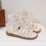 Kid Girl Open-Toed Gladiator Lace Up Sandals Shoes