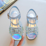 Kid Girl Open-Toed Crystal Bowknot Soft Bottom Princess Sandals Shoes