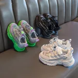 Toddler Kids Mesh Breathable Lace-up Leisure Running Sneakers Shoes