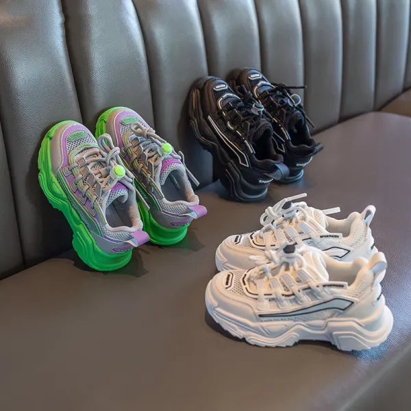 Toddler Kids Mesh Breathable Lace-up Leisure Running Sneakers Shoes
