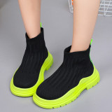 Toddler Kids Mesh Breathable Pure Color Knitting Leisure Sneakers Shoes