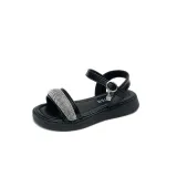 Kid Girl Open-Toed Rhinestone Soft Bottom Velcro Sandals Shoes