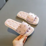 Kid Girl Open-Toed Rivet Soft Bottom Beach Summer Slippers