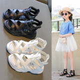 Kid Girl Open Toed Cross Cut Out Velcro Sandals Shoes