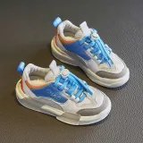 Toddler Kids Mesh Breathable Color Matching Lace-up Leisure Sneakers Shoes