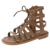 Kid Girl Open-Toed Gladiator Lace Up Sandals Shoes