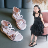 Kid Girl Cut Out Gladiator Diamond Sandals Shoes