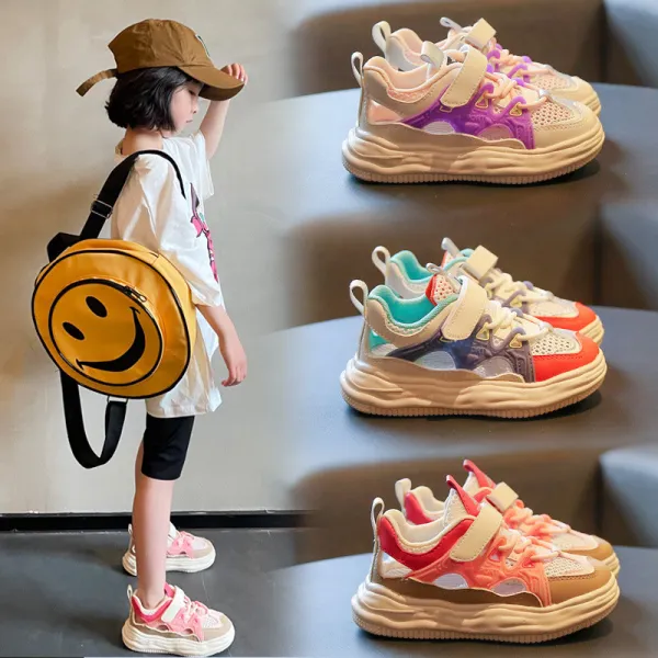Toddler Kids Mesh Breathable Hollowed Out Velcro Leisure Soft Sole Sneakers Shoes