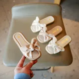 Kid Girl Open-Toed Lace Bowknot Flat Beach Summer Slippers