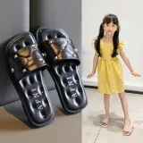 Kid Girl Open-Toed Rivet Soft Bottom Beach Summer Slippers