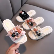 Kid Girl Open-Toed Jewellery Fold Soft Bottom Beach Summer Slippers