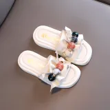Kid Girl Open-Toed Jewellery Fold Soft Bottom Beach Summer Slippers