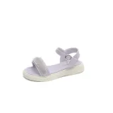Kid Girl Open-Toed Rhinestone Soft Bottom Velcro Sandals Shoes