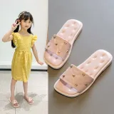 Kid Girl Open-Toed Rivet Soft Bottom Beach Summer Slippers