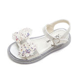 Kid Girl Open-Toed Sequin Stars Lace Bowknot Soft Bottom Velcro Sandals Shoes