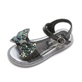 Kid Girl Open-Toed Sequin Stars Lace Bowknot Soft Bottom Velcro Sandals Shoes