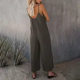 Women Sling Sleeveless Wide Leg Loose Culotte Jumpsuit