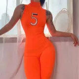 Women Sling Sleeveless Sweetheart Mesh Mini Perspective Sport Jumpsuit