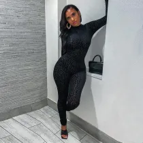 Women Mock-Neck Sleeveless High Waist Sporty Jumpsuit