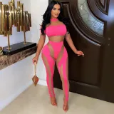 Women Long Sleeve Mesh Color Stitching Night Out Jumpsuit