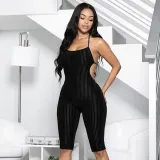 Women Sling Sleeveless Apron Backless Short Mini Party Jumpsuit