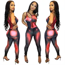 Women Halter Sleeveless Black Bodycon Jumpsuit