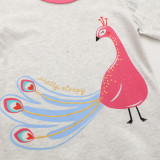Toddler Kids Girl Cartoon Flamingo Short Sleeve  T-Shirt